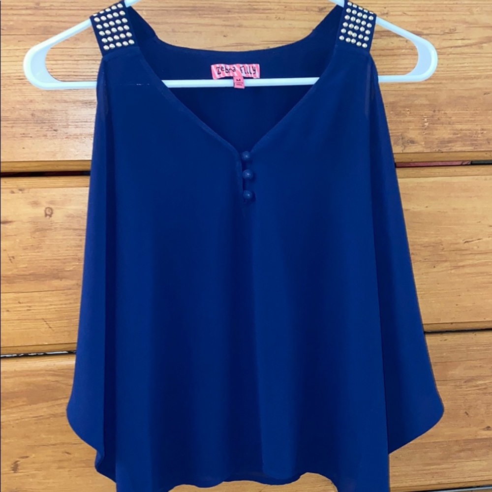 blue juniors blouse